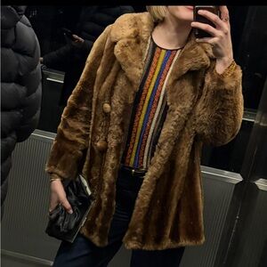 Vintage Fur Chic Brown Coat